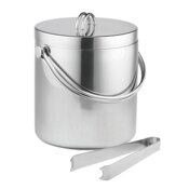 double wall ice bucket with tongs